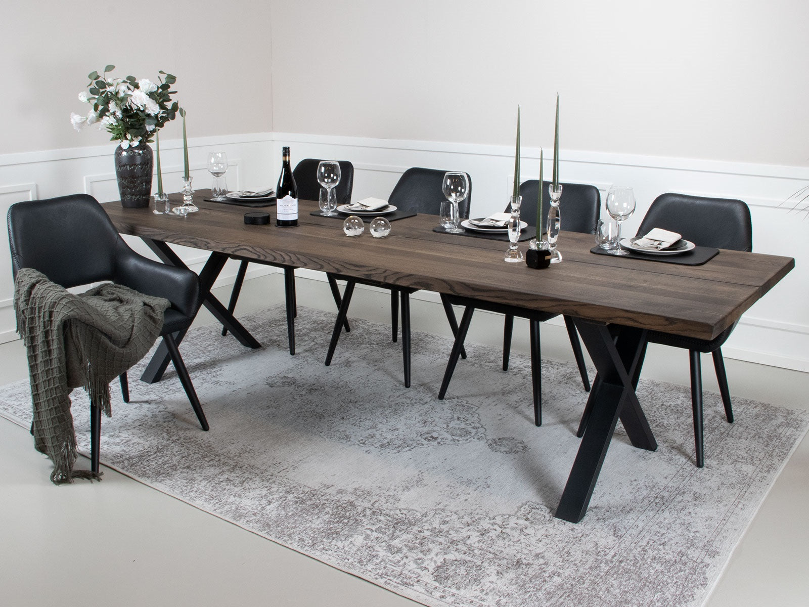 House of Sander X Base table leg, black