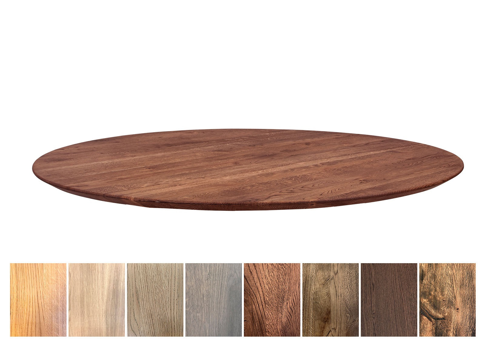 House of Sander Boston round table top, solid oak, several size and color options