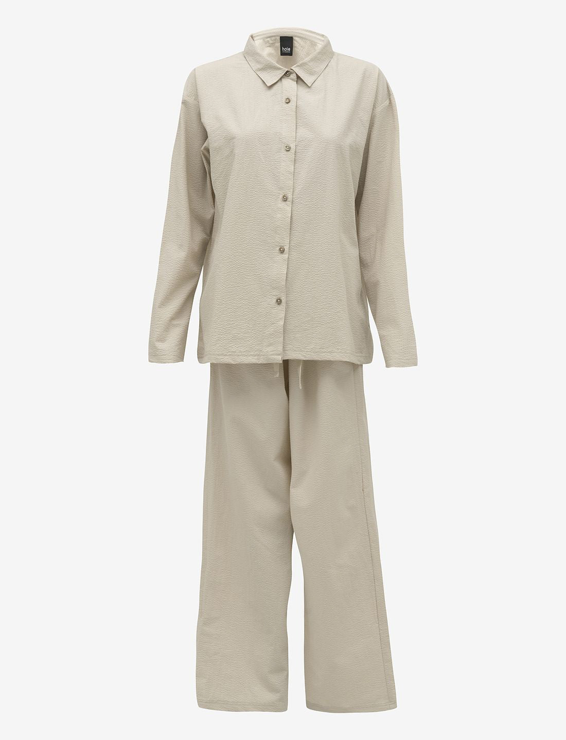 Hoie Ara Pyjamasetti Paita + Housut, Beige
