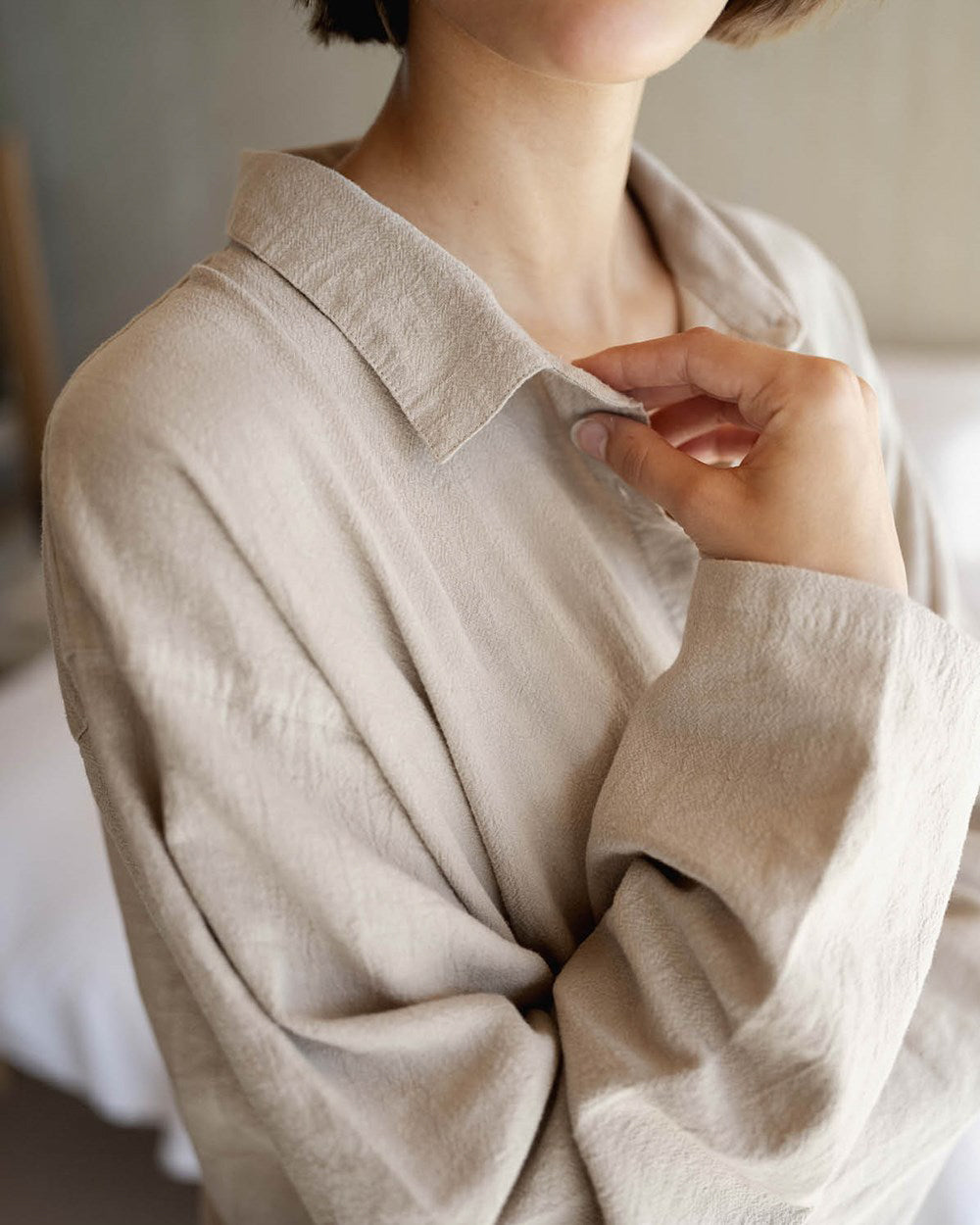 Hoie Hydra Pyjama pellavapaita, Beige