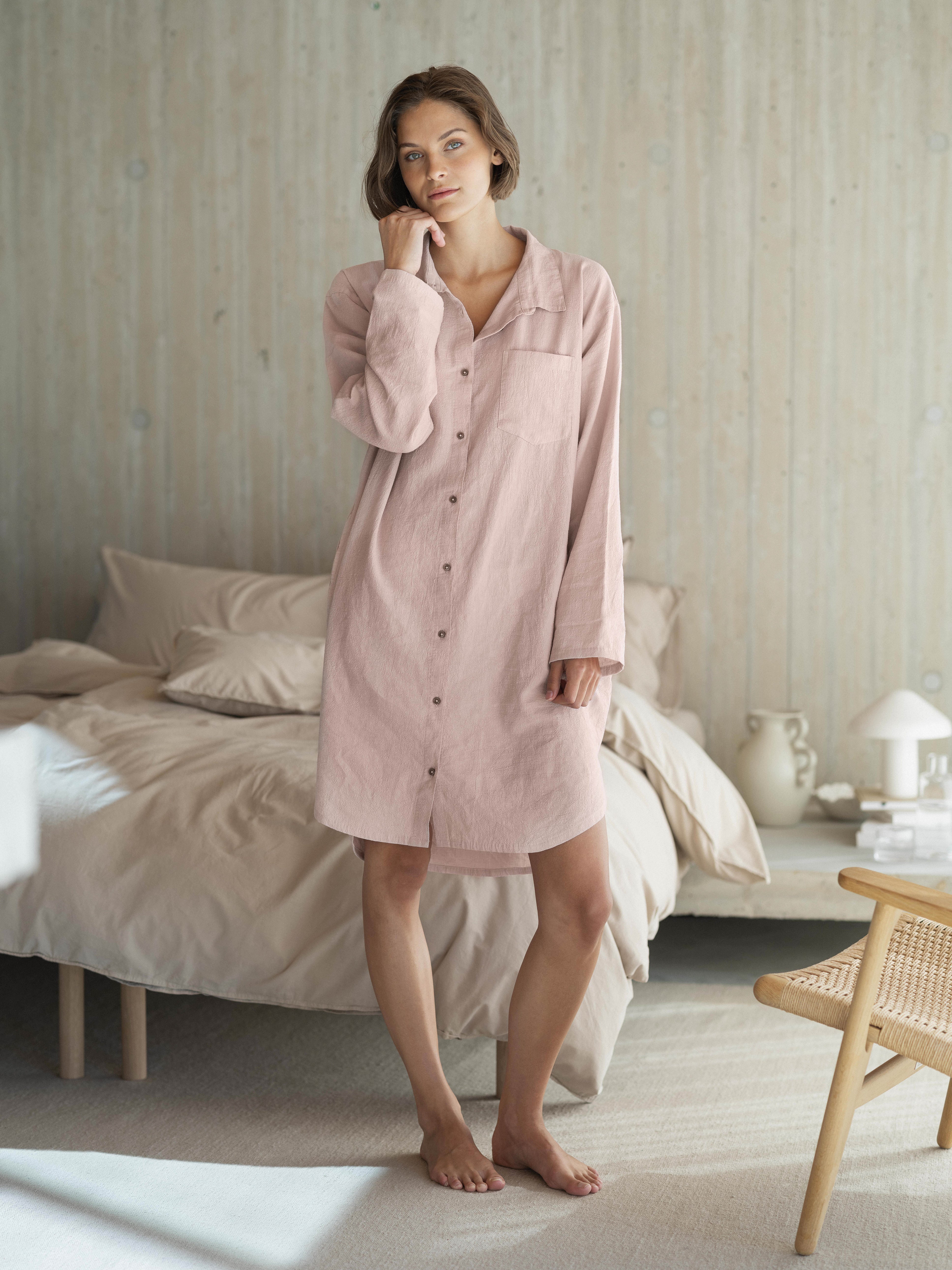 Hoie Hydra Pyjama pellavapaita, Rosa