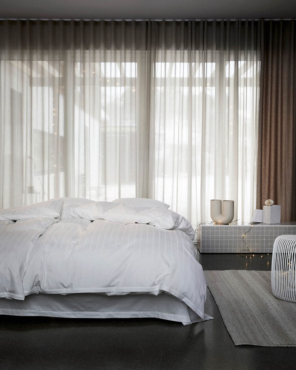 Hoie Milano Double Duvet Cover Set, White