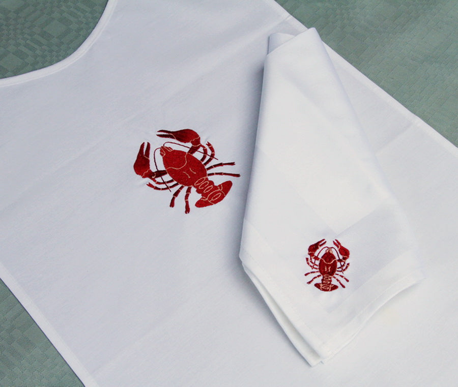 Napkin with crab embroidery