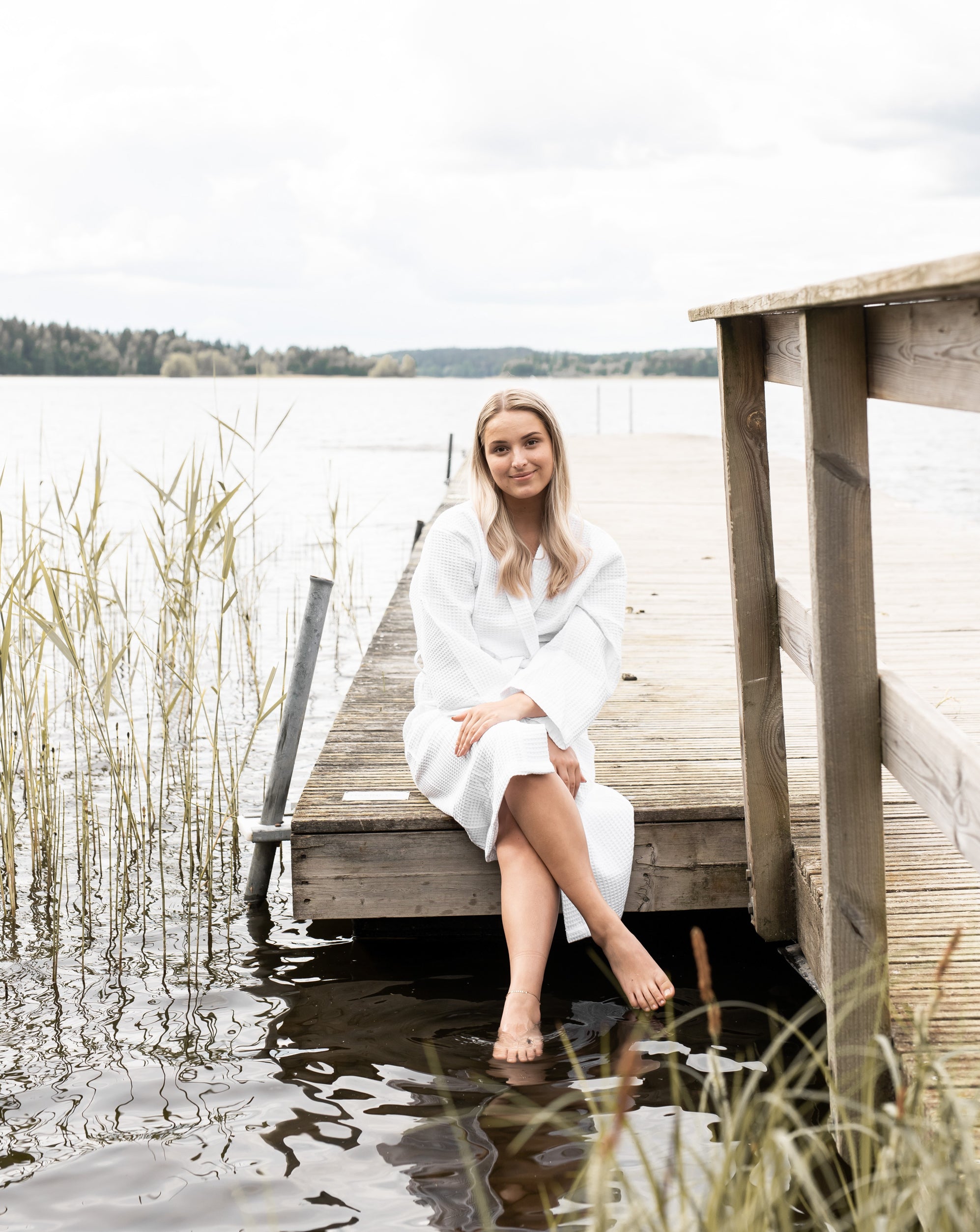 Vohvelikylpytakki Hotel Lux No Problem Kimono, valkoinen