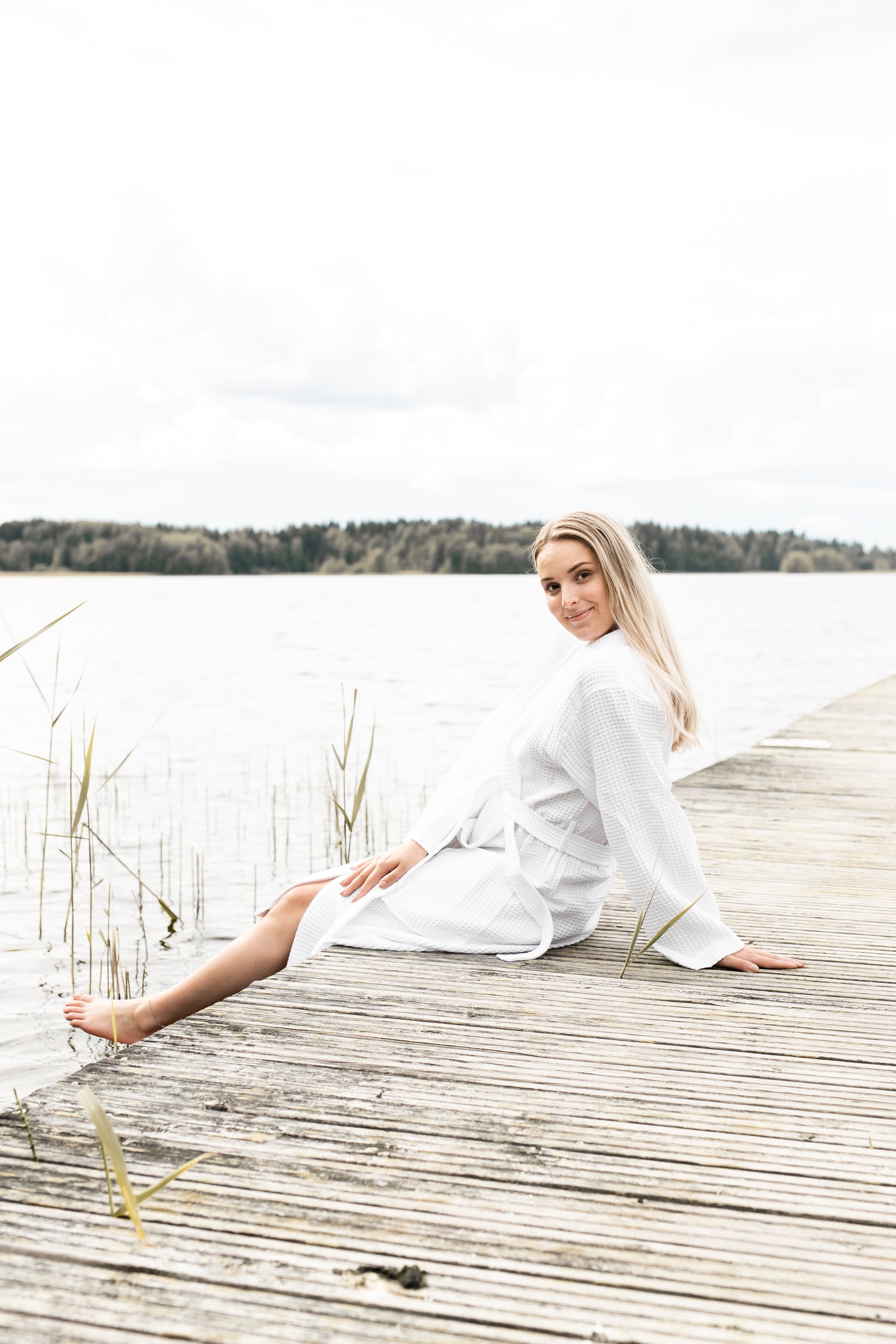 Vohvelikylpytakki Hotel Lux No Problem Kimono, valkoinen