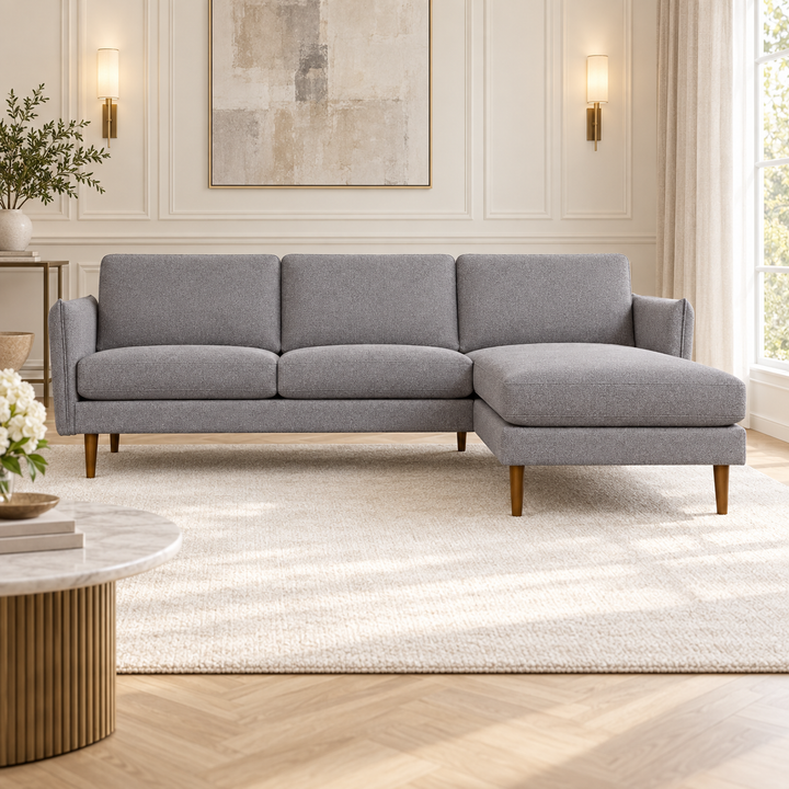 Hotel Luxus Elegant sohva – neutral medium grey, sisustettu olohuone