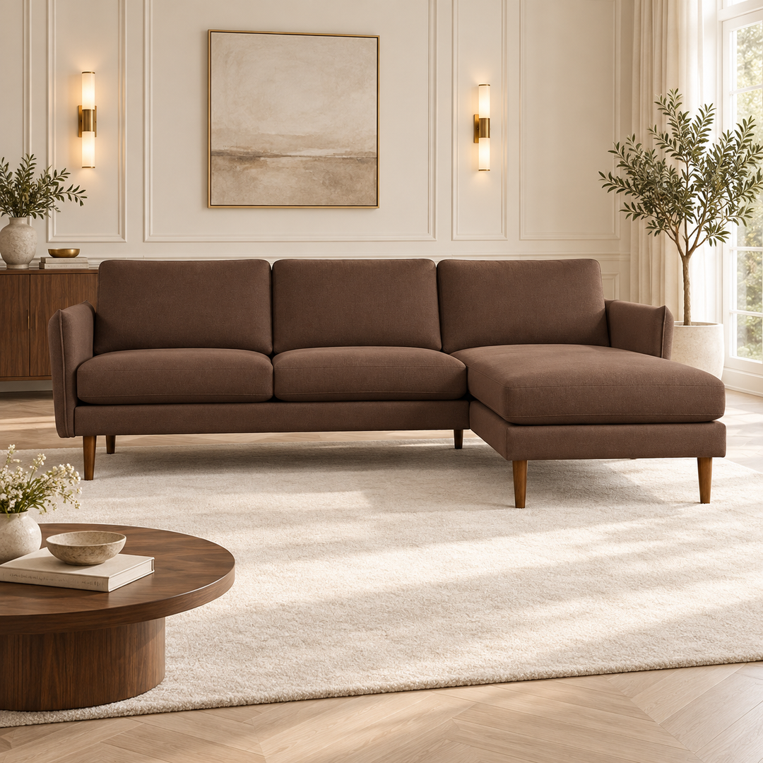 Hotel Luxus Elegant sohva – rich chocolate brown, sisustettu olohuone