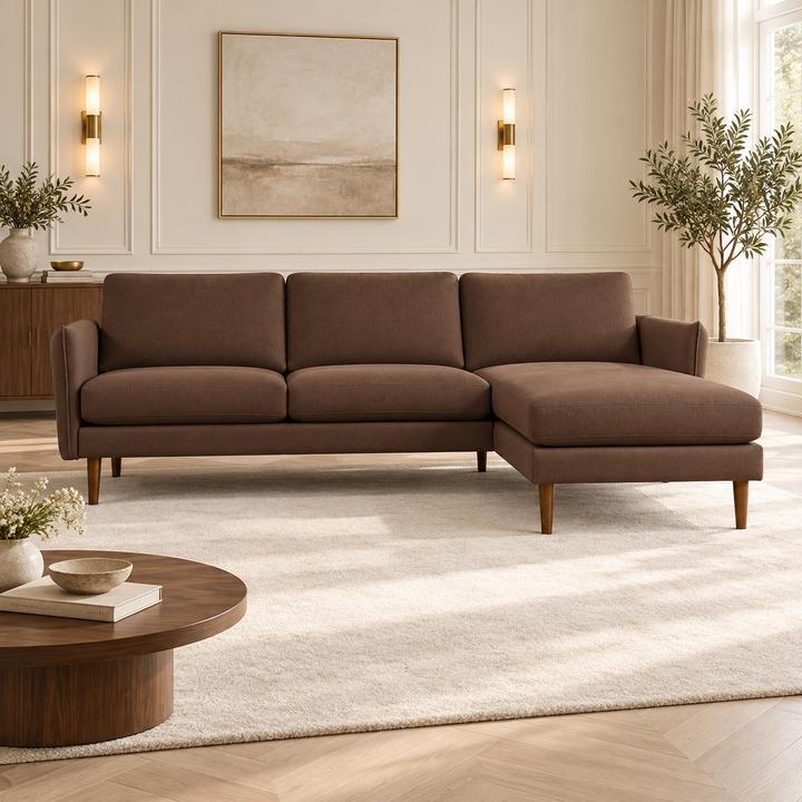 Hotel Luxus Elegant sohva – rich chocolate brown, sisustettu olohuone