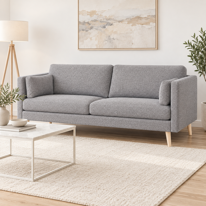 Hotel Luxus Ella sohva – neutral medium grey, sisustettu olohuone