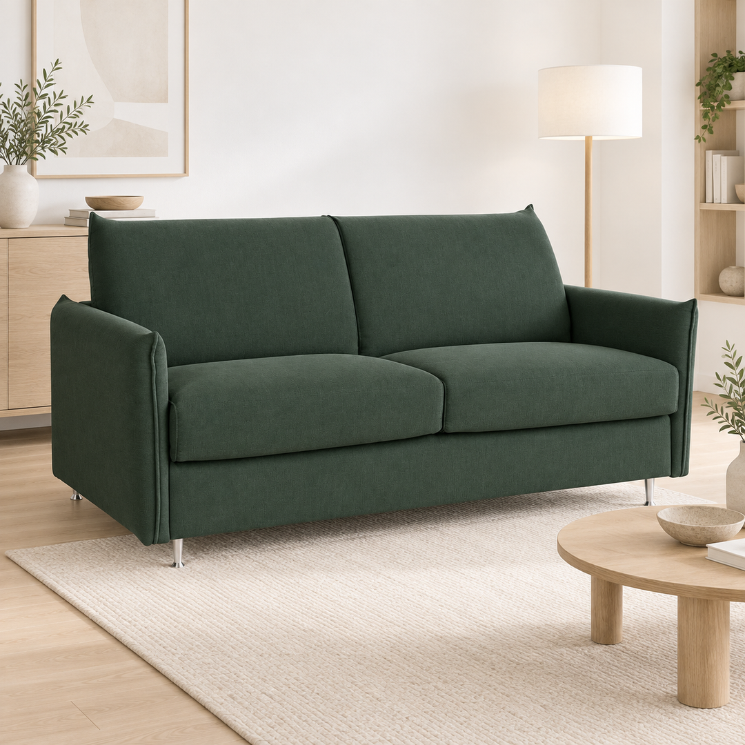 Hotel Luxus Enzo vuodesohva – deep forest green, sisustettu olohuone