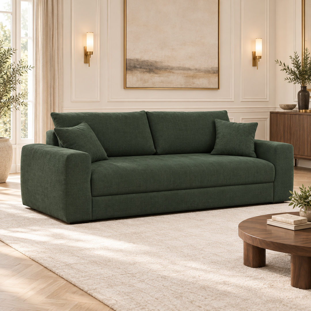 Hotel Luxus Gosa vuodesohva – deep forest green, sisustettu olohuone