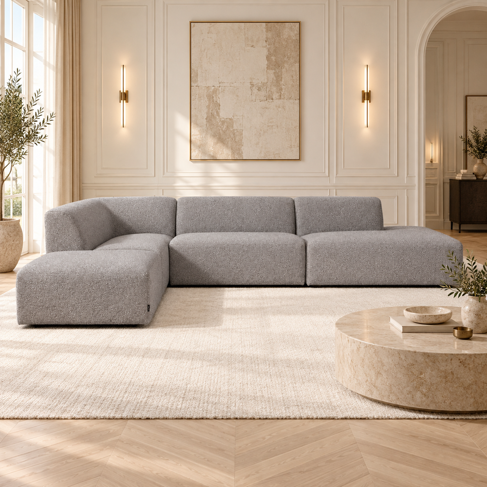 Hotel Luxus Heta-moduulisohva (rakenna omasi) – neutral medium grey, sisustettu olohuone