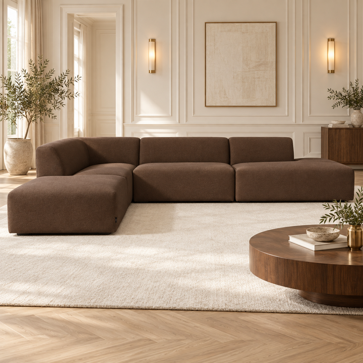 Hotel Luxus Heta-moduulisohva (rakenna omasi) – rich chocolate brown, sisustettu olohuone