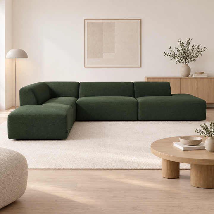 Hotel Luxus Heta-moduulisohva (rakenna omasi) – deep forest green, sisustettu olohuone