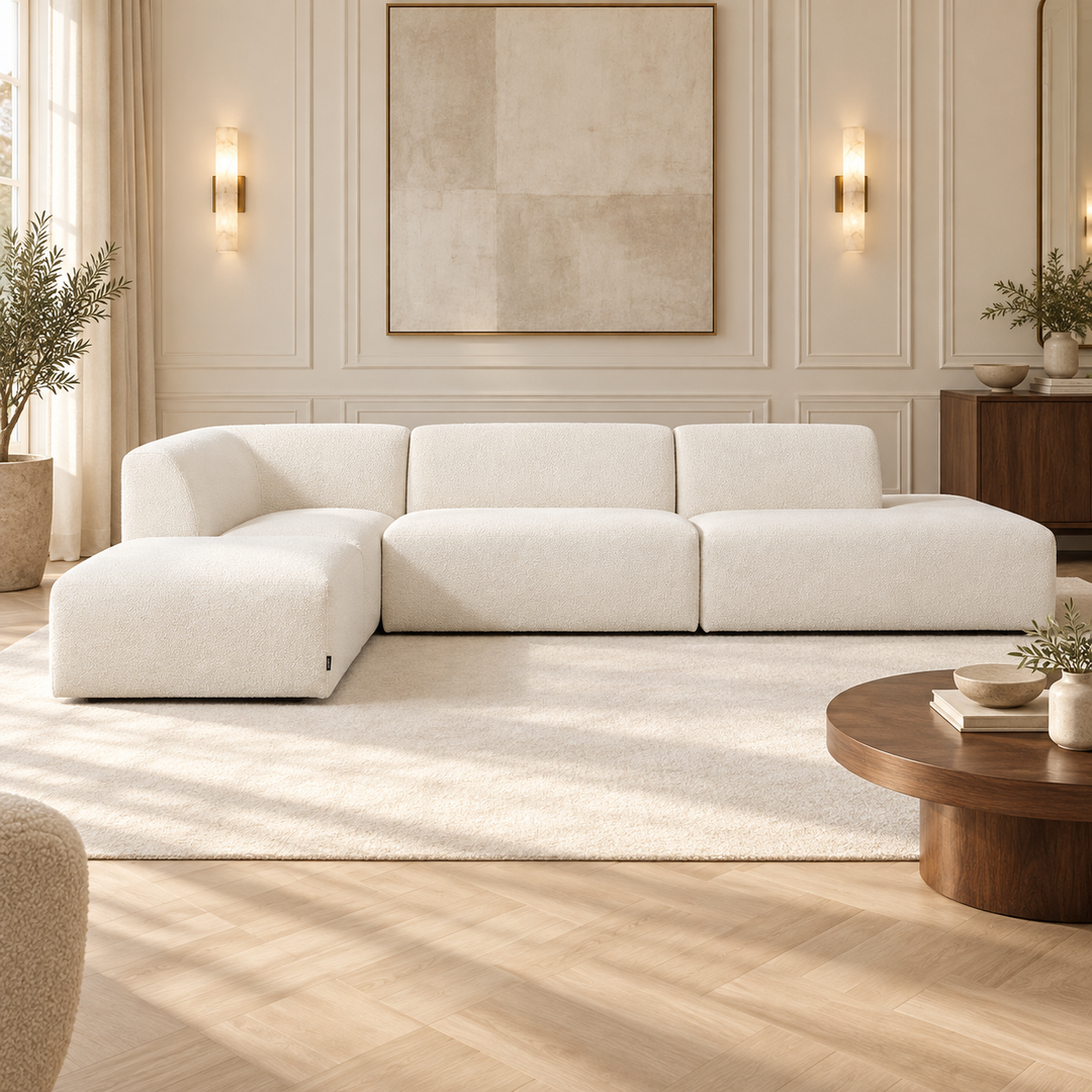 Hotel Luxus Heta-moduulisohva (rakenna omasi) – clean warm white, sisustettu olohuone