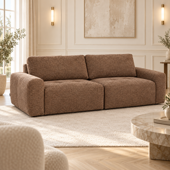 Hotel Luxus Madele 1 sohva - 2-istuttava sohva (222 cm) – rich chocolate brown, sisustettu olohuone