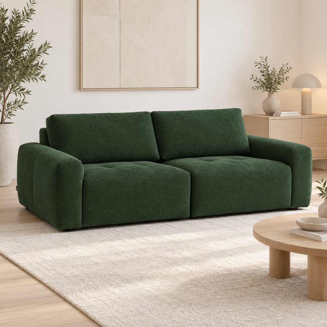 Hotel Luxus Madele 1 sohva - 2-istuttava sohva (222 cm) – deep forest green, sisustettu olohuone