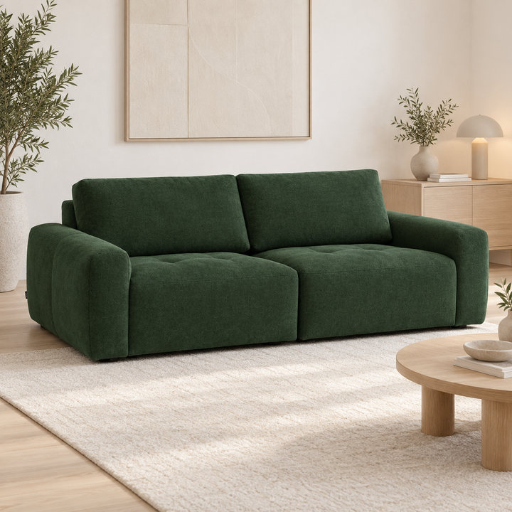 Hotel Luxus Madele 1 sohva - 2-istuttava sohva (222 cm) – deep forest green, sisustettu olohuone