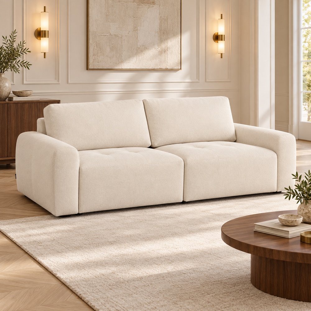 Hotel Luxus Madele 1 sohva - 2-istuttava sohva (222 cm) – clean warm white, sisustettu olohuone