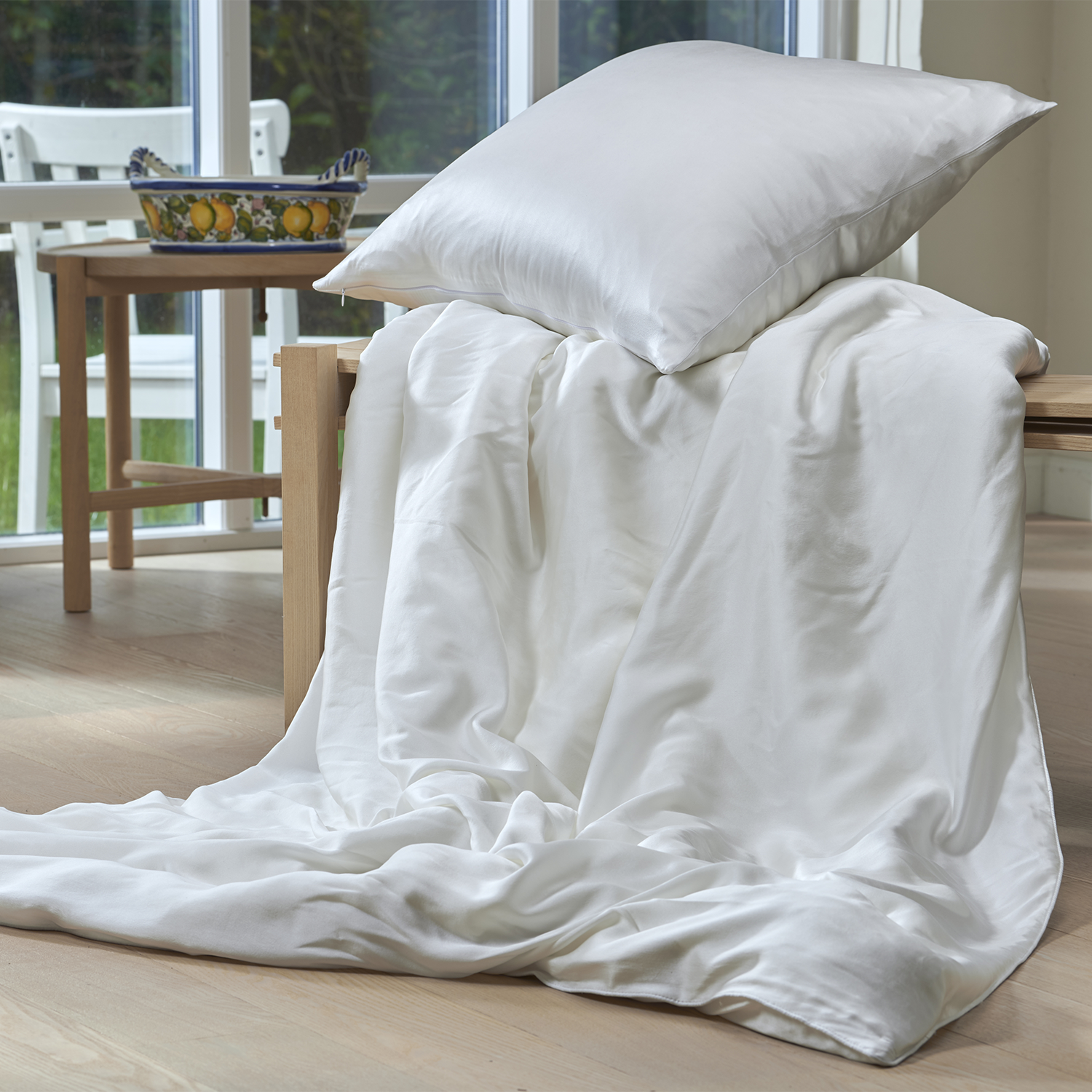 Butterfly Silk of Copenhagen Silkkilakanasetti 140 x 200 / 60 x 63 cm Valkoinen