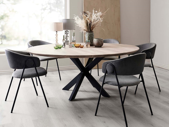 House of Sander Chicago -pyöreä ruokapöytäkansi, ø150 / ø180 cm, massiivitammi