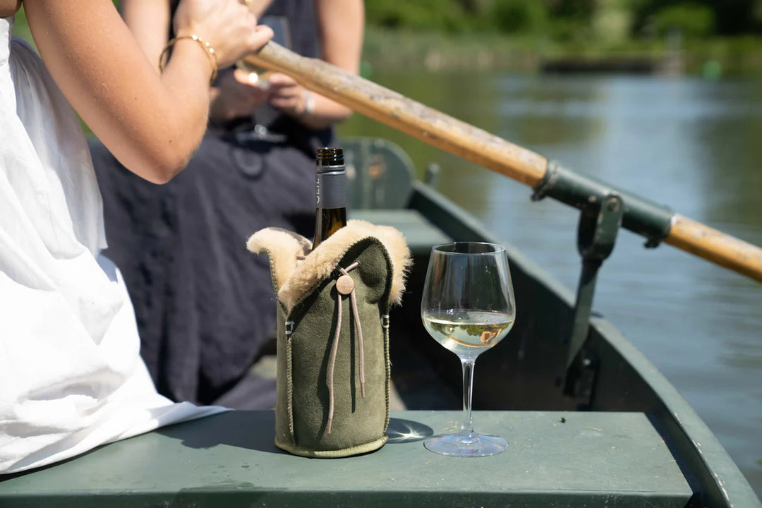 Shampanja cooler Kywie, suedenahka Oliivi