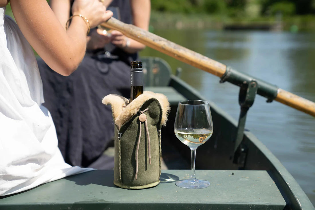 Shampanja cooler Kywie, suedenahka Oliivi