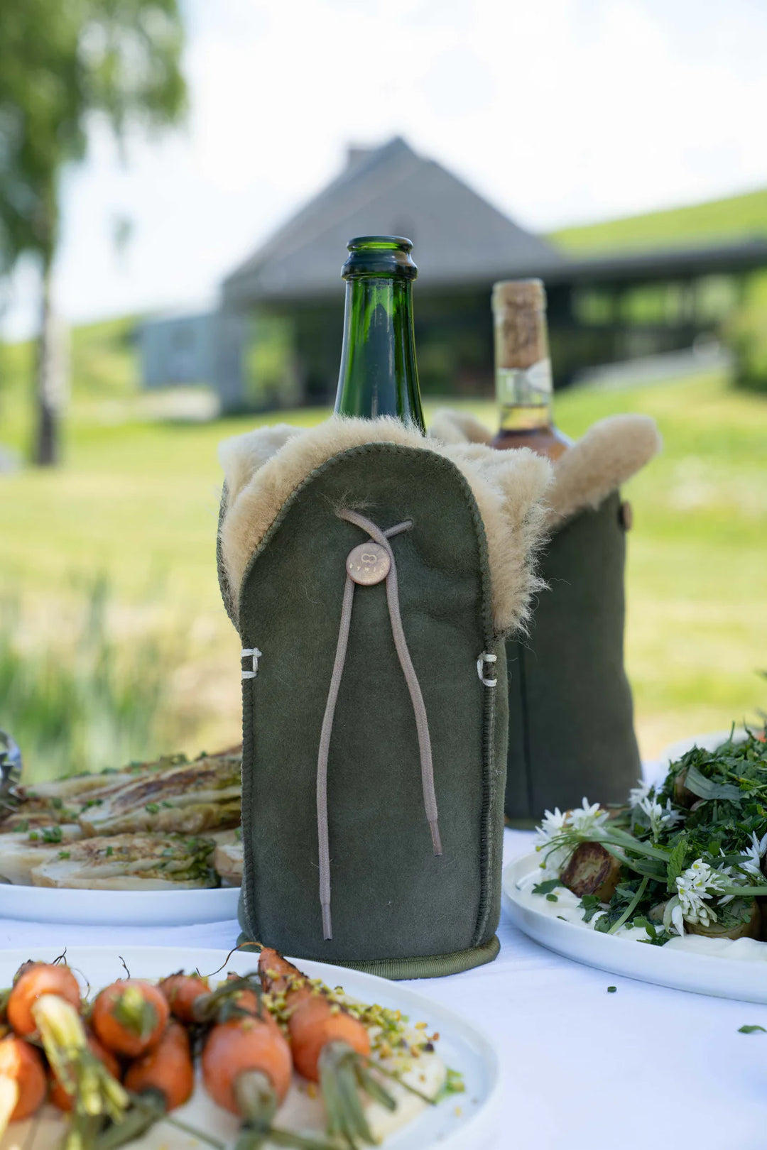 Shampanja cooler Kywie, suedenahka Oliivi