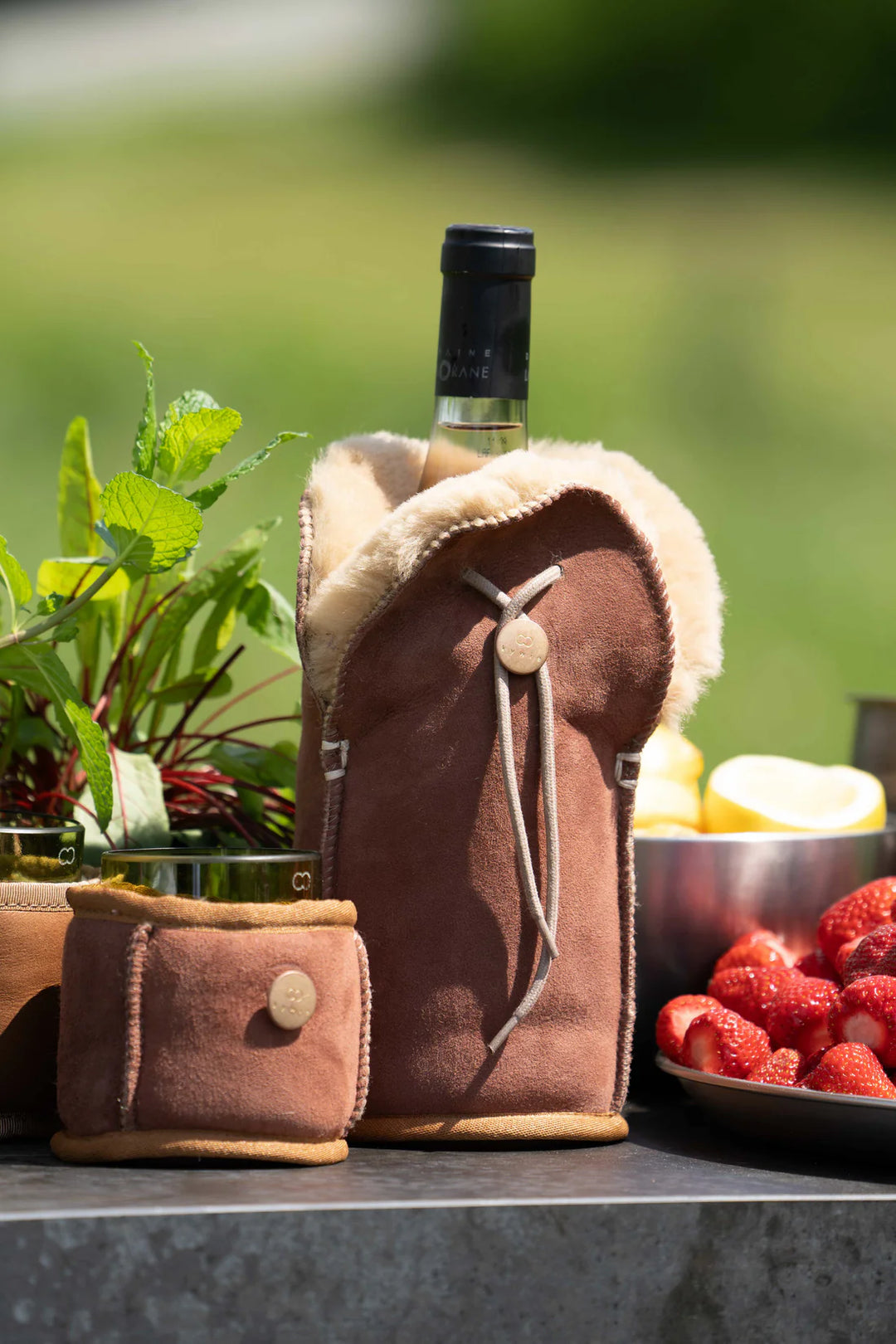 Shampanja cooler Kywie, suedenahka Terra