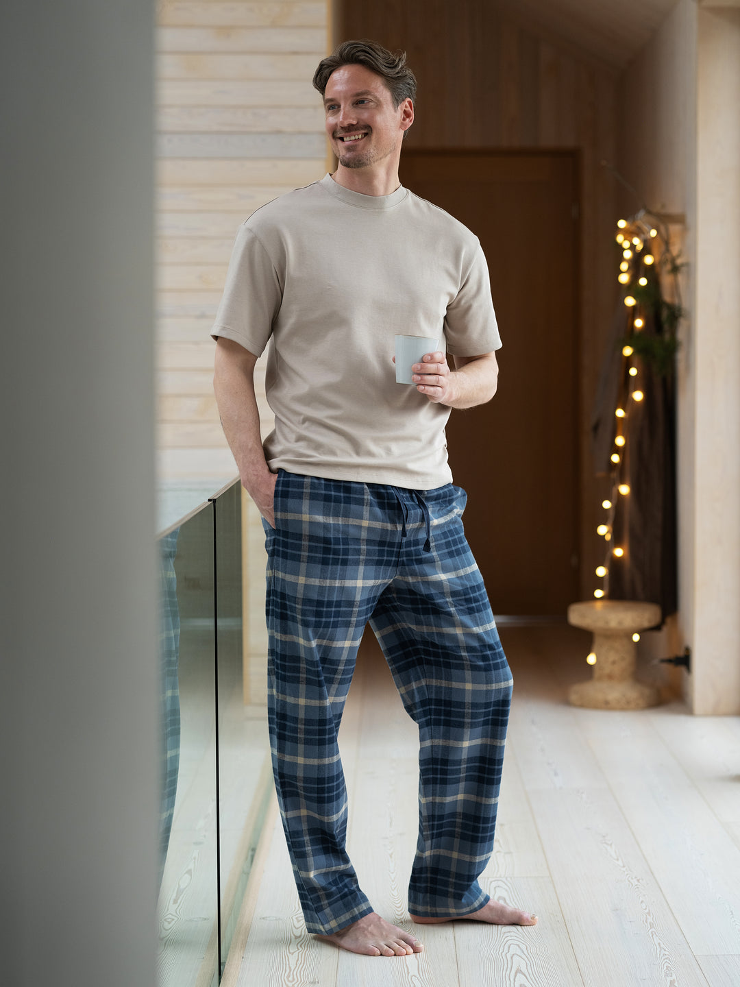 Hoie Lukas miesten pyjamahousut, Sininen
