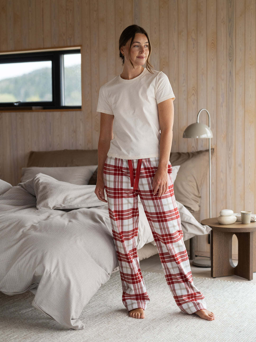 Hoie Lukas naisten pyjamahousut, Punainen