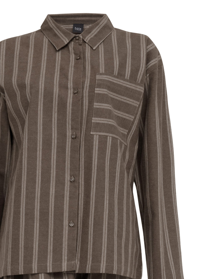 Hoie Nova Pyjamasetti Paita + Housut, Ruskea