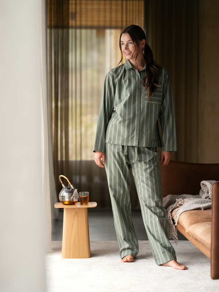 Hoie Nova Pyjamasetti Paita + Housut, Vihreä