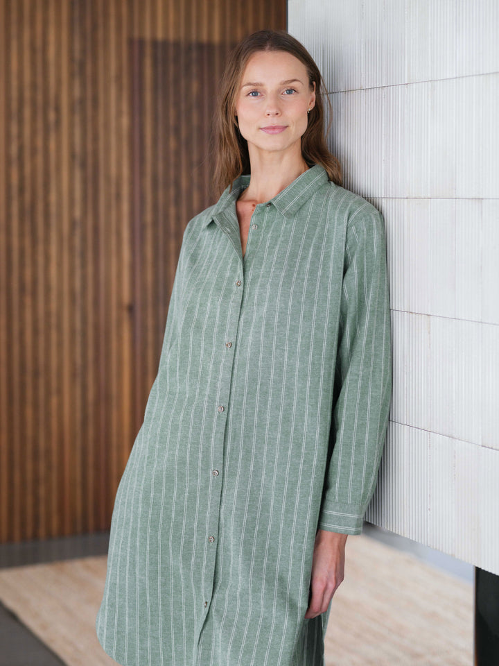 Hoie Pile Pyjamasskjorta, Grön