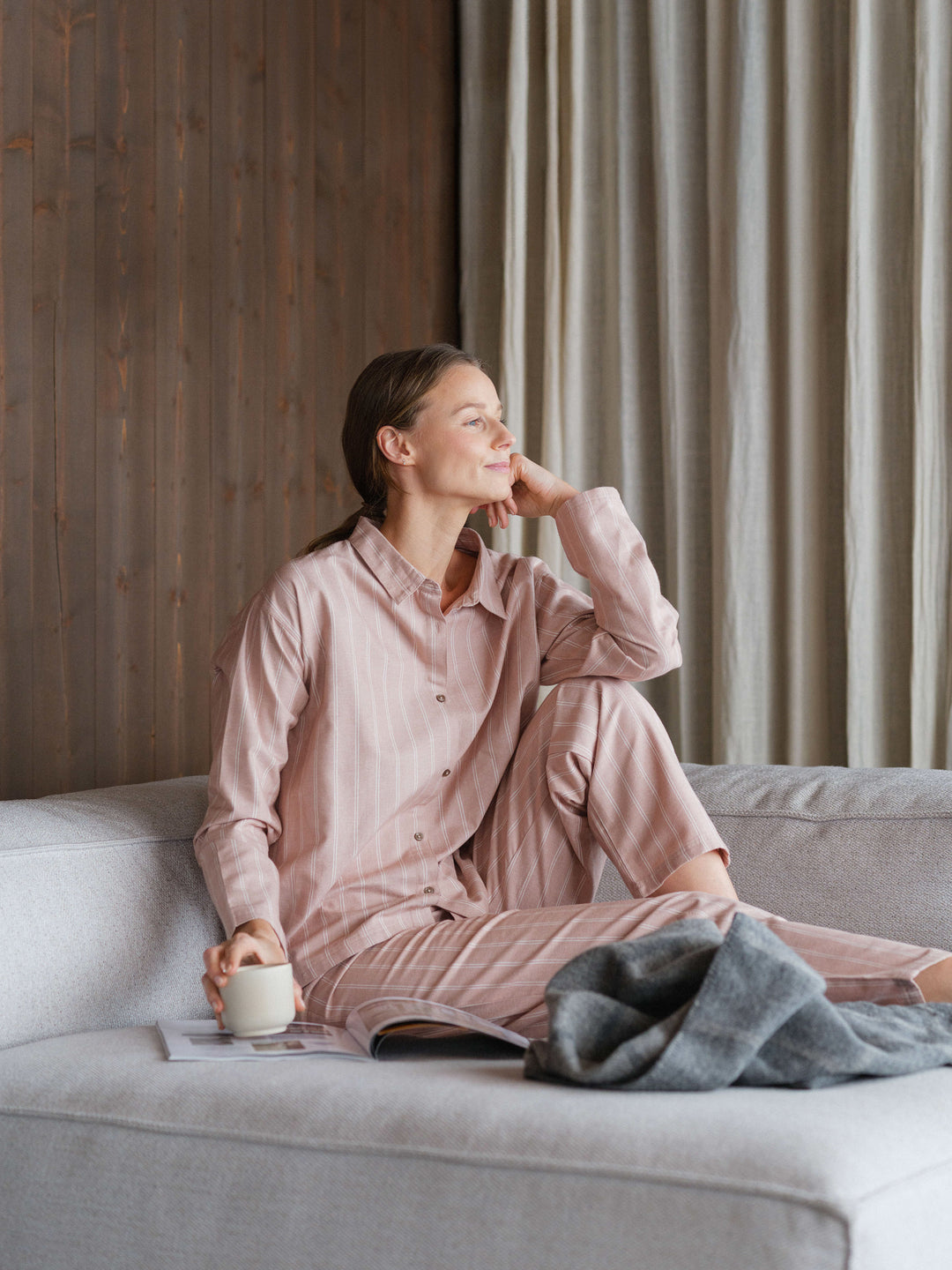 Hoie Pilen Pajama Set Pants + Shirt, Rosa