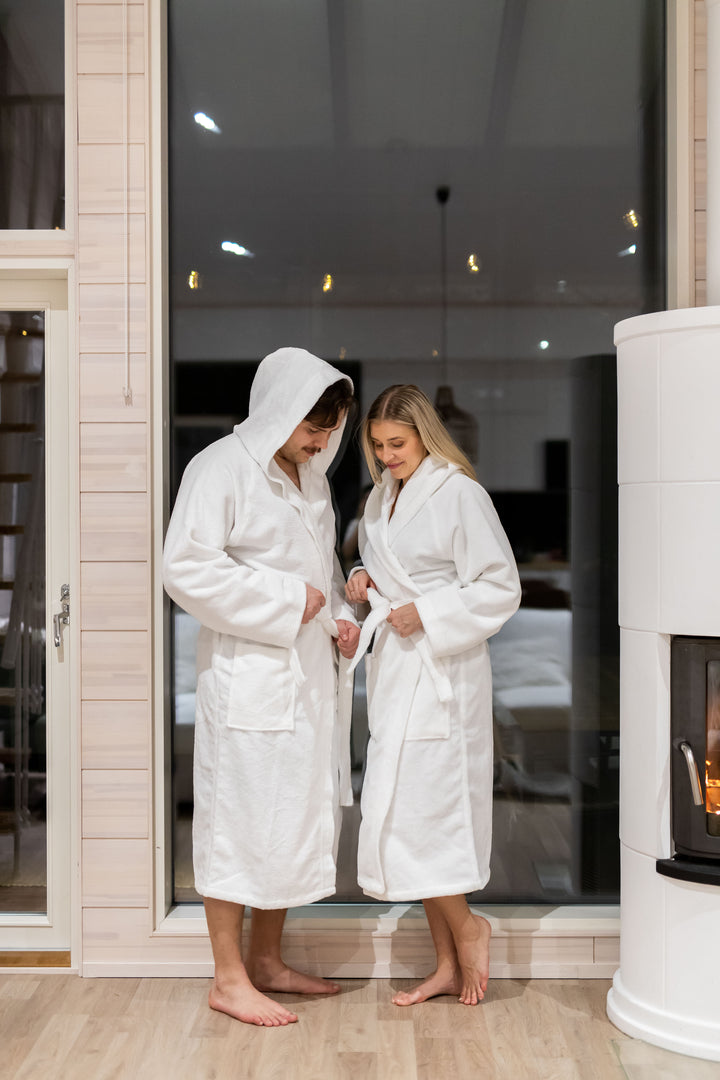 Hotel Spa No Problem Bathrobe, Hooded Model, White