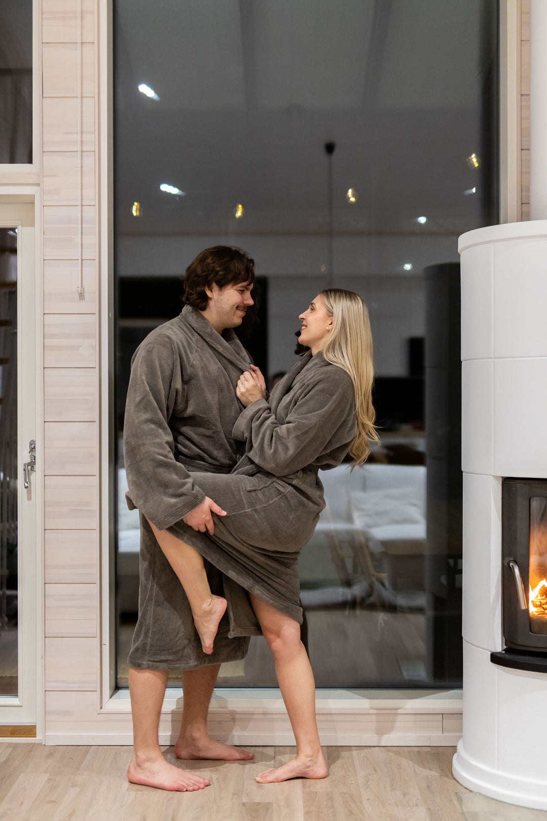 Hotel Spa No Problem Kylpytakki Shaalikaulus, Vaaleanharmaa