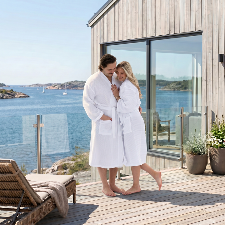 Waffle bathrobe Hotel Lux No Problem Kimono, white