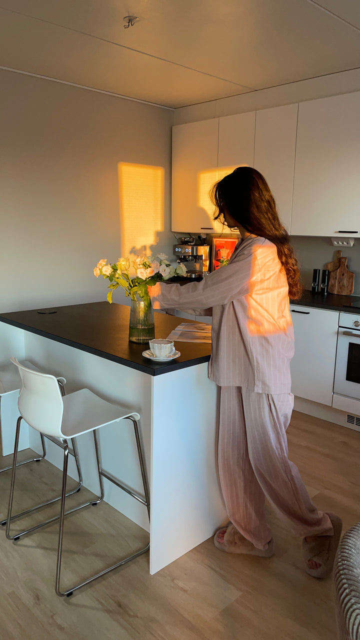 Hoie Pilen Pajama Set Pants + Shirt, Rosa