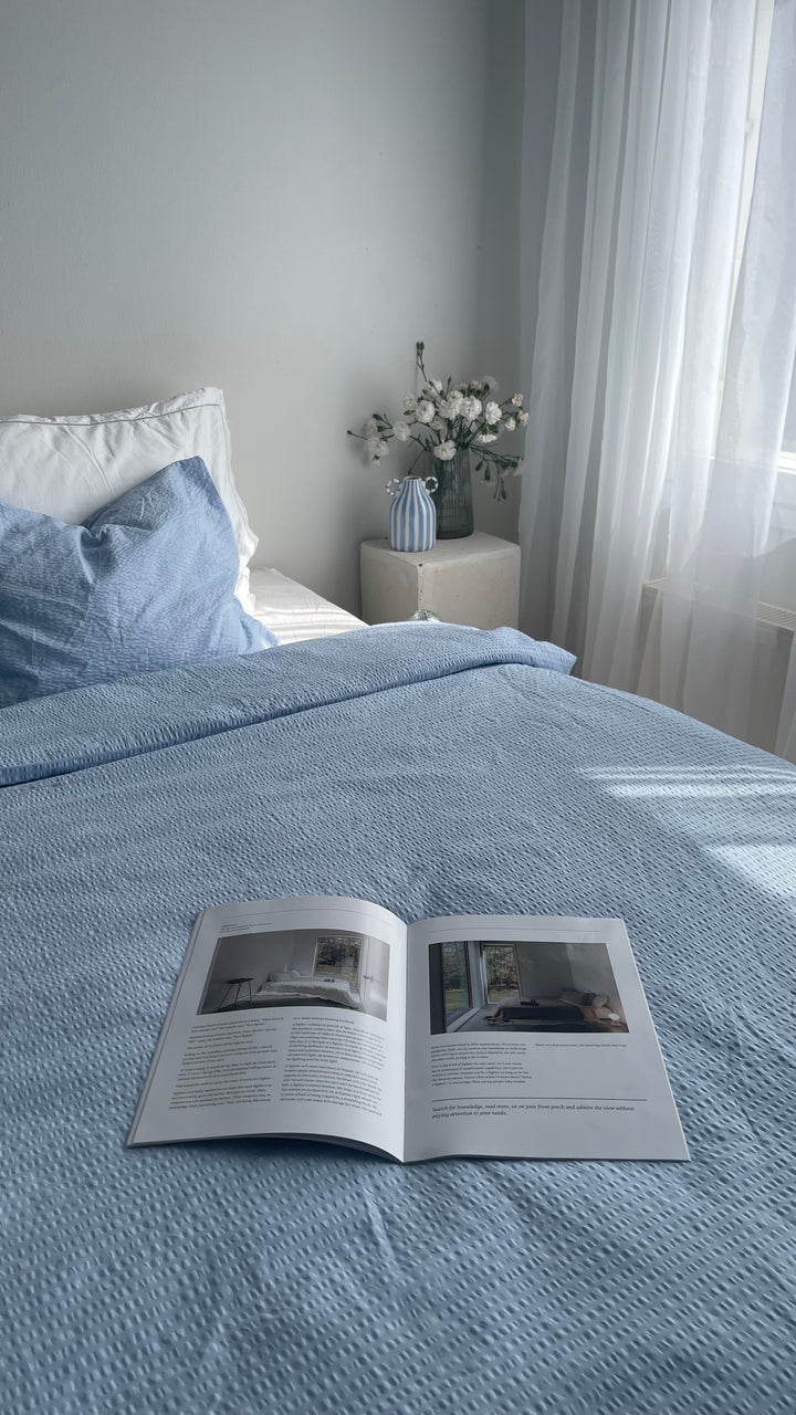 Hoie Sol Kreppi Pussilakanasetti, Sininen