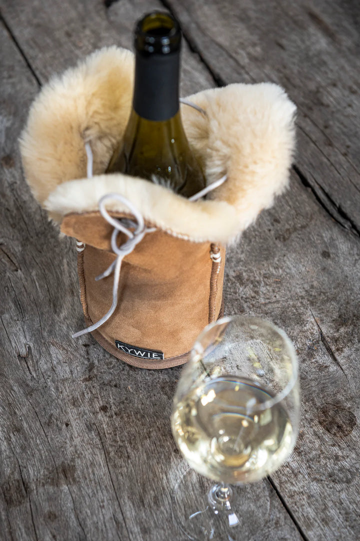 Shampanja cooler Kywie, suedenahka Kameli