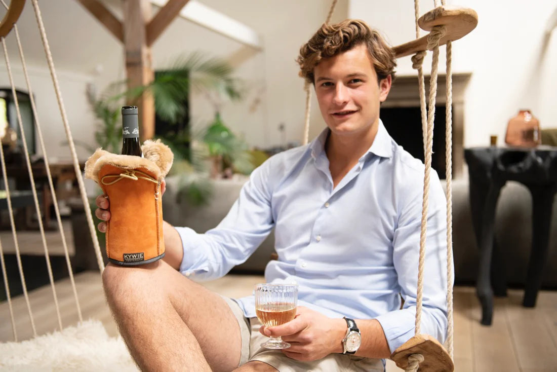 Shampanja cooler Kywie, suedenahka Oranssi