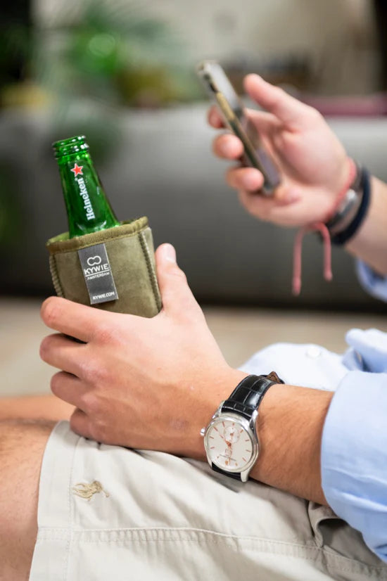 Olut cooler Kywie, suedenahka Oliivi