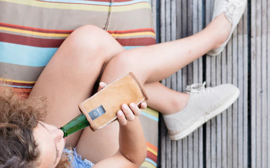 Olut cooler Kywie, suedenahka Kameli