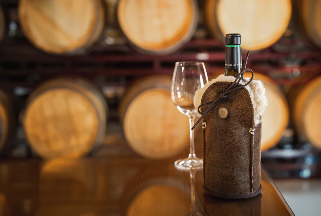 Shampanja cooler Kywie, nahka Ruskea