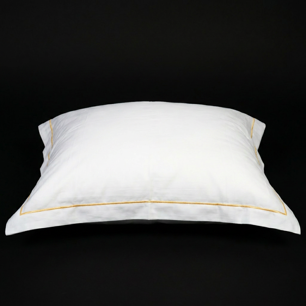Loffen Hotel Superior Oxford Gold, Silver &amp; White pillowcase