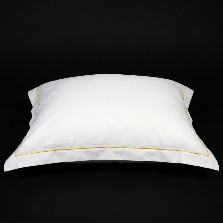 Loffen Hotel Superior Oxford Gold, Silver &amp; White pillowcase