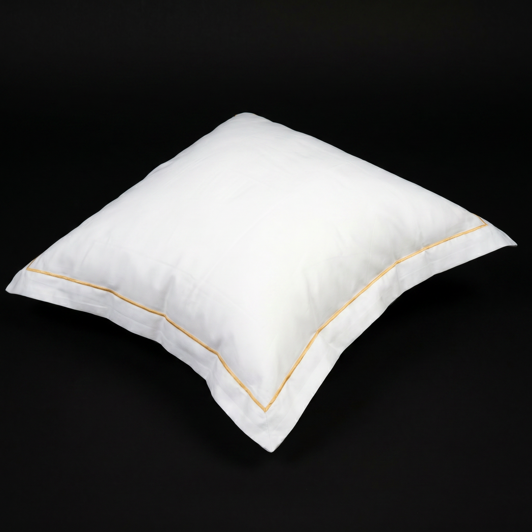 Loffen Hotel Superior Oxford Gold, Silver &amp; White pillowcase
