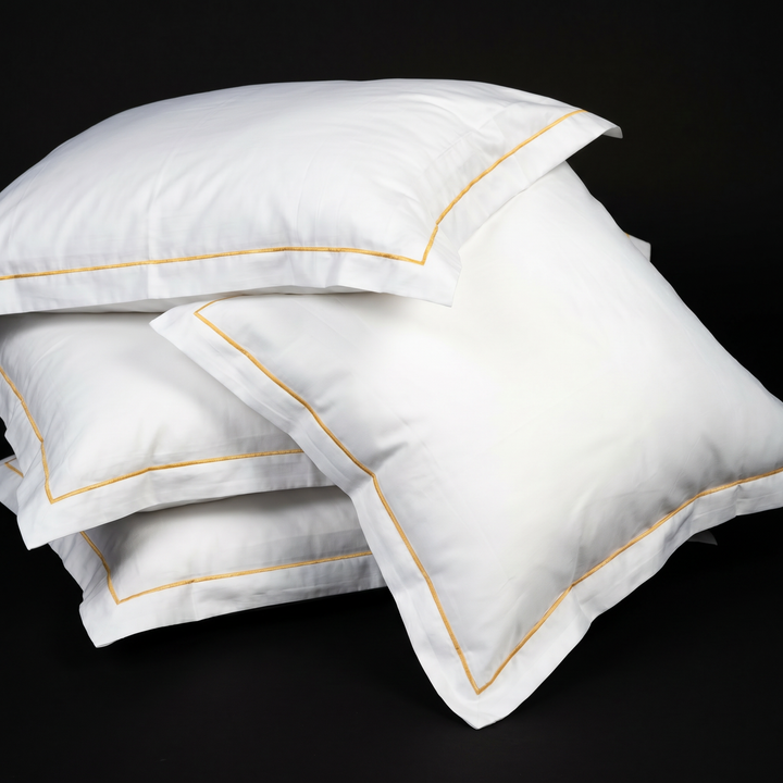 Loffen Hotel Superior Oxford Gold, Silver &amp; White pillowcase