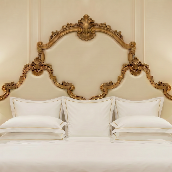 Loffen Hotel Superior Oxford örngott i guld, silver och vitt